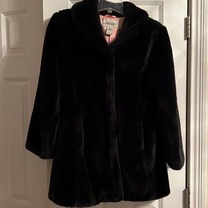 Soft faux fur lined coat